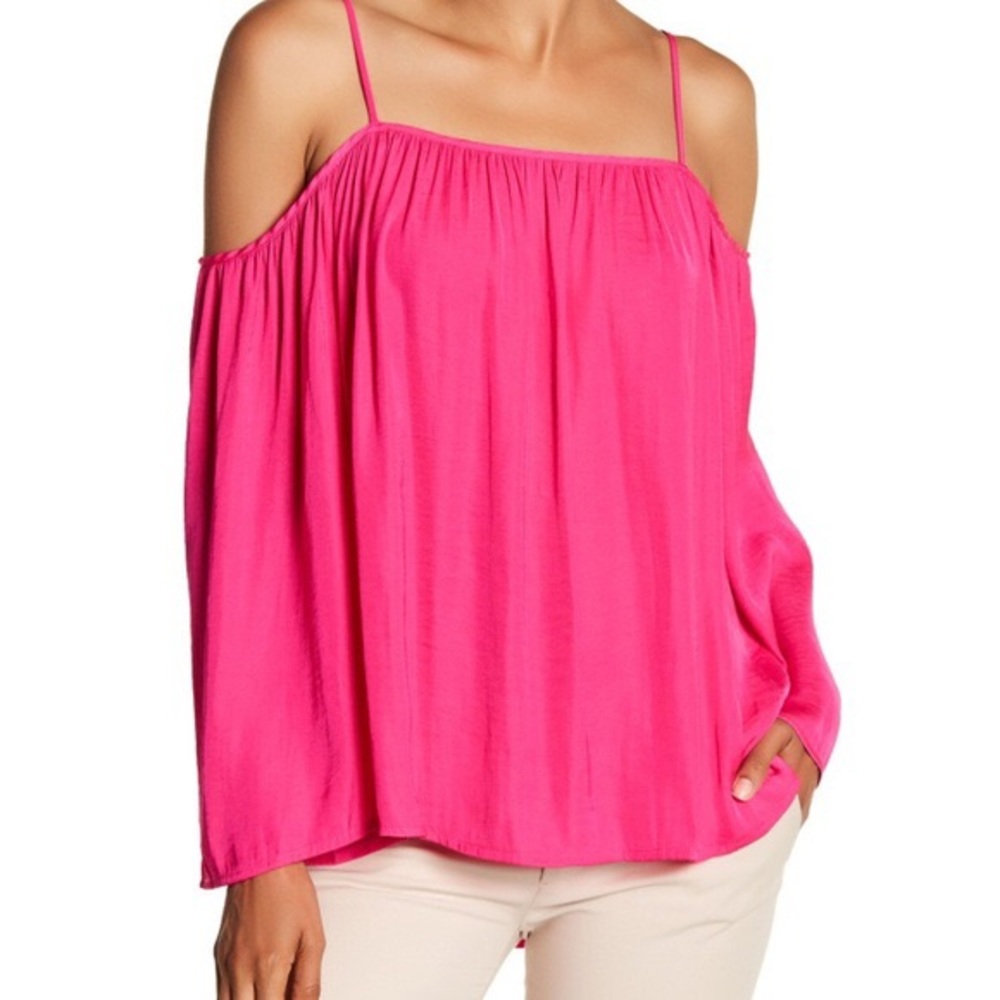 Hot Pink Off The Shoulder Blouse